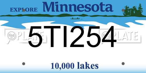 5TI254 Minnesota License Plate