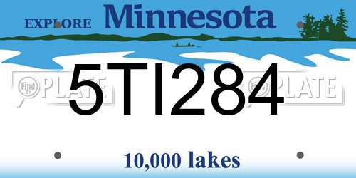 5TI284 Minnesota License Plate