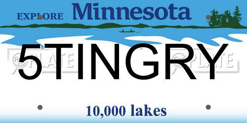 5TINGRY Minnesota License Plate