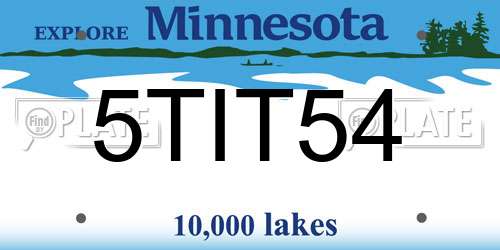 5TIT54 Minnesota License Plate