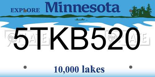 5TKB520 Minnesota License Plate
