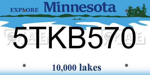 5TKB570 Minnesota License Plate