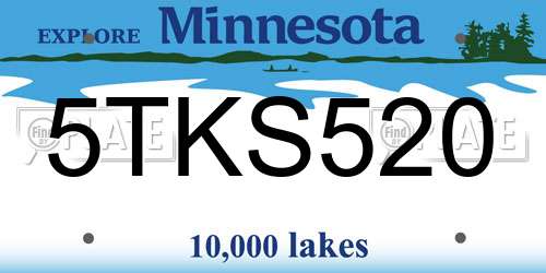 5TKS520 Minnesota License Plate