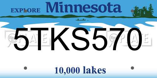 5TKS570 Minnesota License Plate