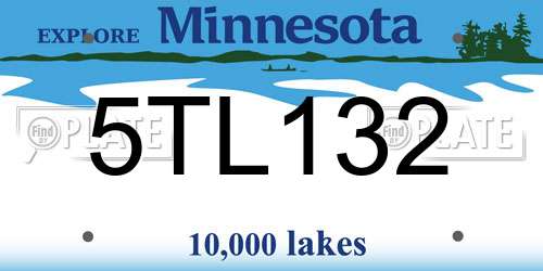 5TL132 Minnesota License Plate