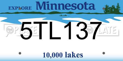 5TL137 Minnesota License Plate