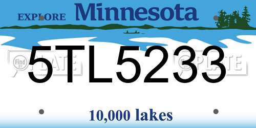 5TL5233 Minnesota License Plate