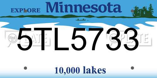 5TL5733 Minnesota License Plate
