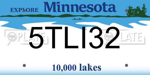 5TLI32 Minnesota License Plate