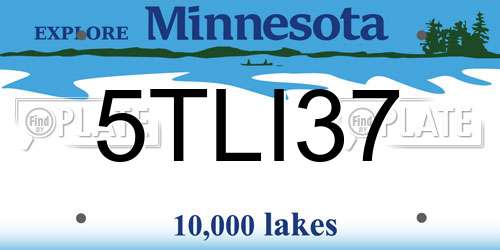 5TLI37 Minnesota License Plate
