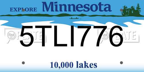 5TLI776 Minnesota License Plate