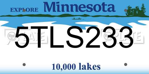 5TLS233 Minnesota License Plate