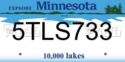 5TLS733 Minnesota License Plate