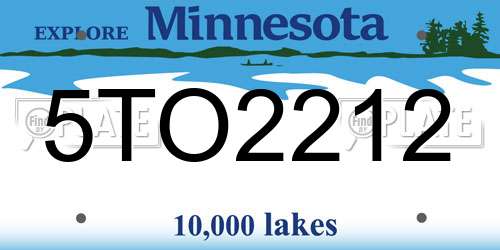 5TO2212 Minnesota License Plate