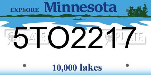 5TO2217 Minnesota License Plate