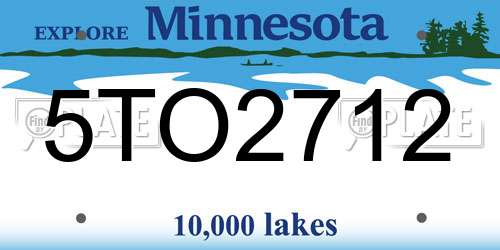 5TO2712 Minnesota License Plate