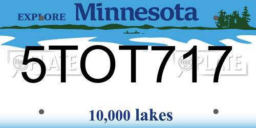 5TOT717 Minnesota License Plate