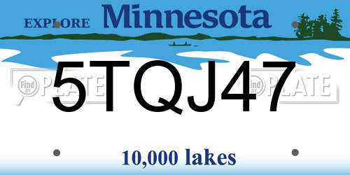 5TQJ47 Minnesota License Plate
