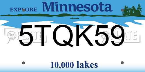 5TQK59 Minnesota License Plate