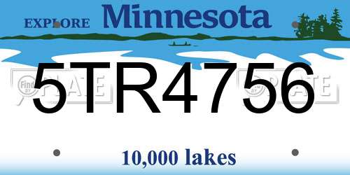 5TR4756 Minnesota License Plate