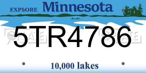5TR4786 Minnesota License Plate