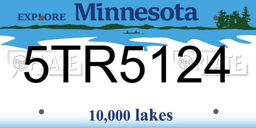 5TR5124 Minnesota License Plate