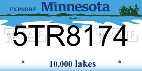5TR8174 Minnesota License Plate