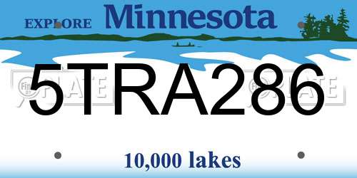 5TRA286 Minnesota License Plate