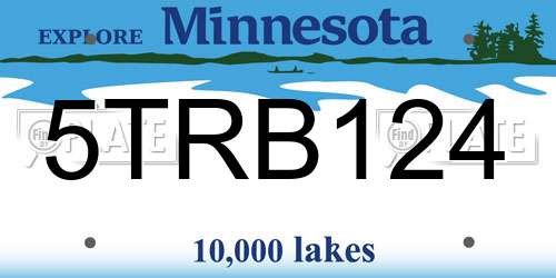5TRB124 Minnesota License Plate
