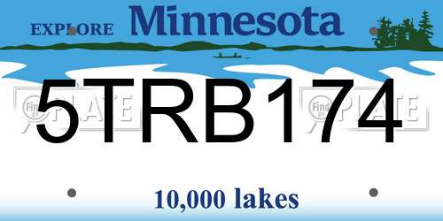 5TRB174 Minnesota License Plate