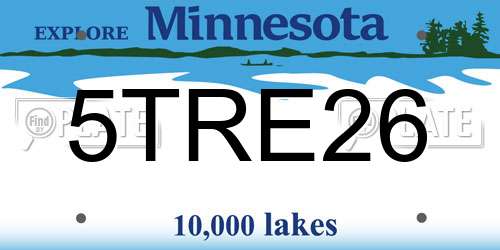 5TRE26 Minnesota License Plate