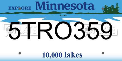 5TRO359 Minnesota License Plate