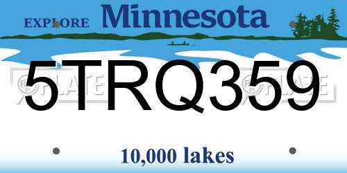 5TRQ359 Minnesota License Plate