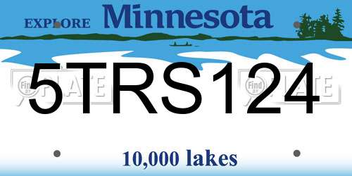 5TRS124 Minnesota License Plate