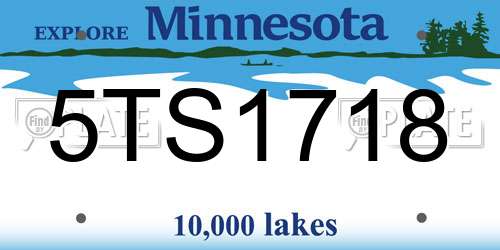 5TS1718 Minnesota License Plate