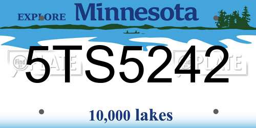 5TS5242 Minnesota License Plate