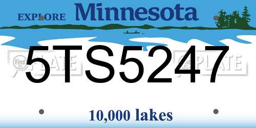 5TS5247 Minnesota License Plate
