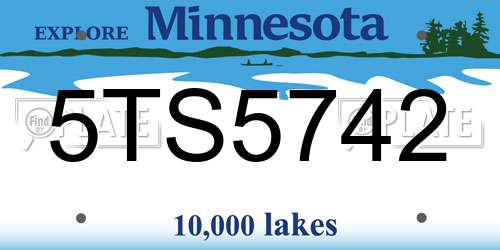 5TS5742 Minnesota License Plate