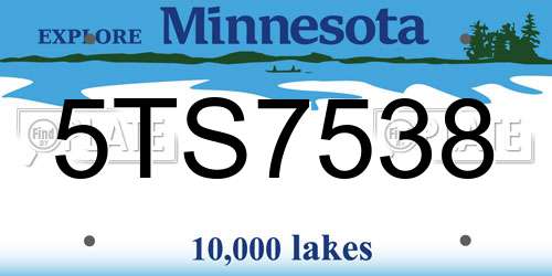 5TS7538 Minnesota License Plate