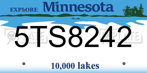 5TS8242 Minnesota License Plate