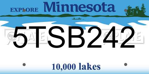 5TSB242 Minnesota License Plate