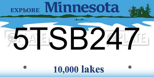 5TSB247 Minnesota License Plate