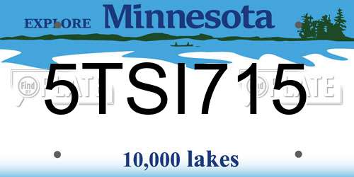 5TSI715 Minnesota License Plate