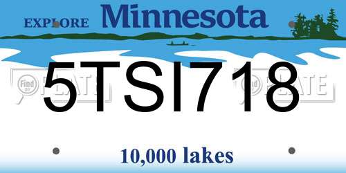5TSI718 Minnesota License Plate