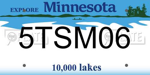 5TSM06 Minnesota License Plate