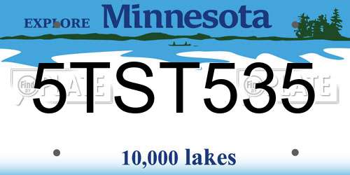 5TST535 Minnesota License Plate
