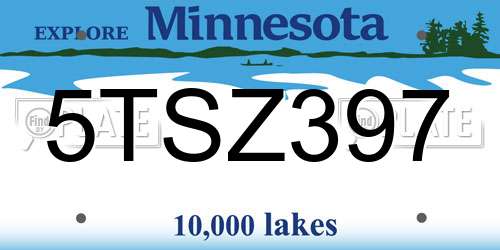 5TSZ397 Minnesota License Plate
