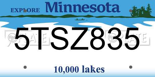 5TSZ835 Minnesota License Plate