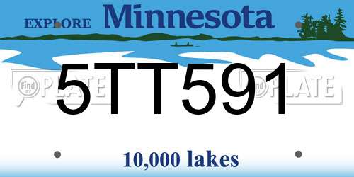 5TT591 Minnesota License Plate