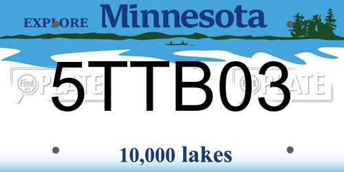 5TTB03 Minnesota License Plate